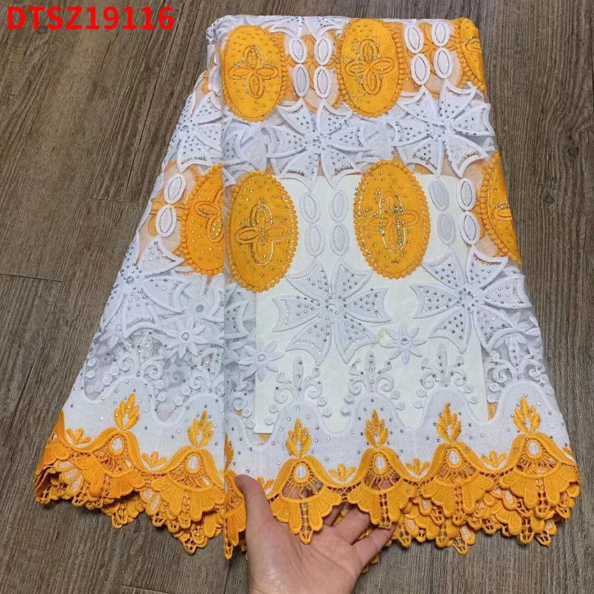 Низкая цена ткань из Анкары Африканский яркий Швейцарский Кружевной текстиль 5