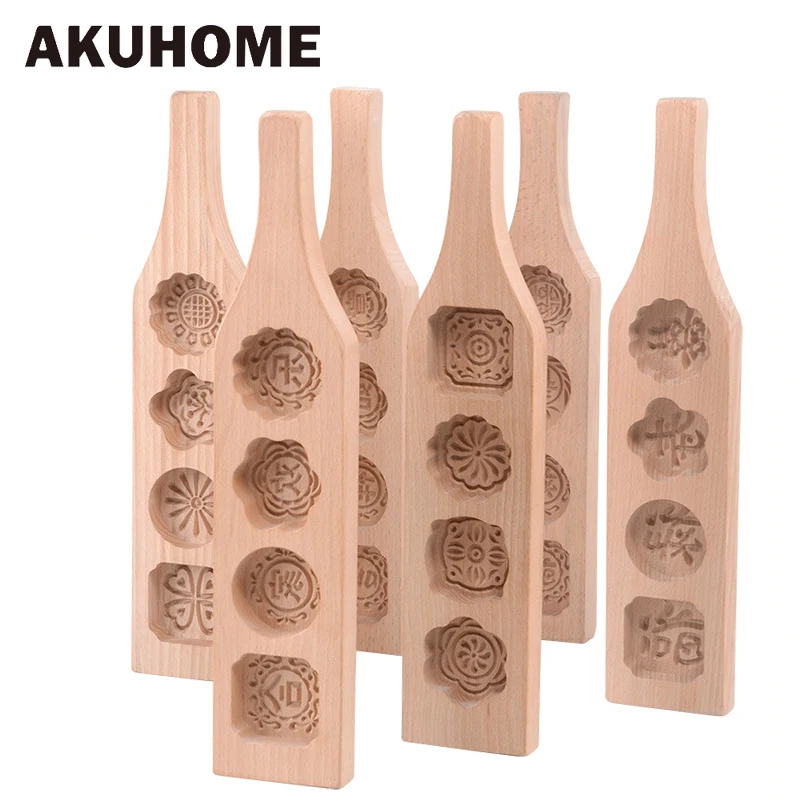 

1 Pcs Wood Mooncake Baking Mold Cookies Mold 3D Flower Fondant Mooncake Tools, Mooncake Decorating Kitchen Accessories