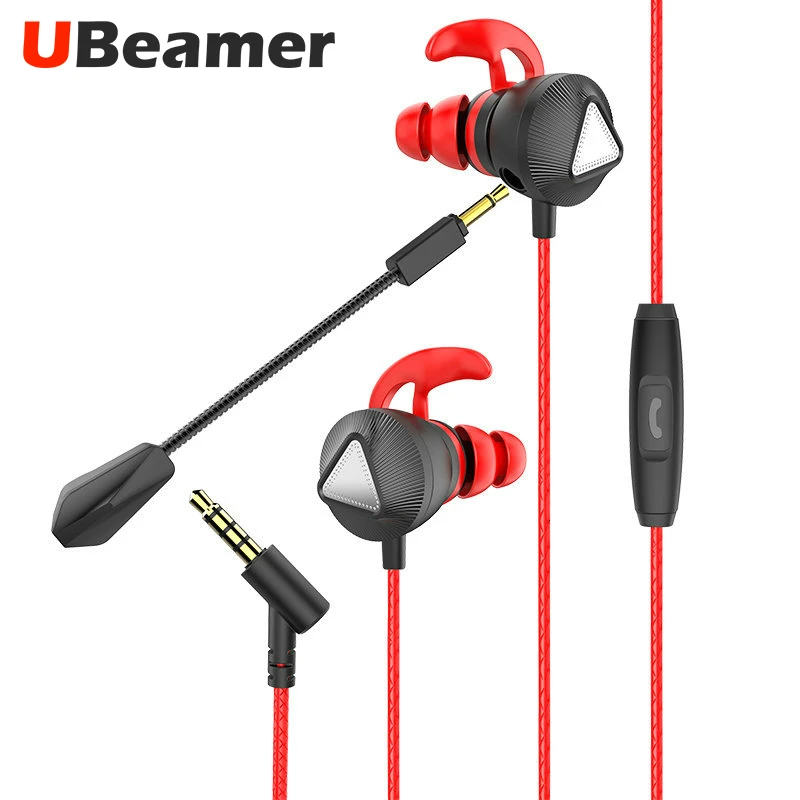 Наушники UBeamer с высоким басом вставляемые и проводные наушники микрофоном 3 5 мм