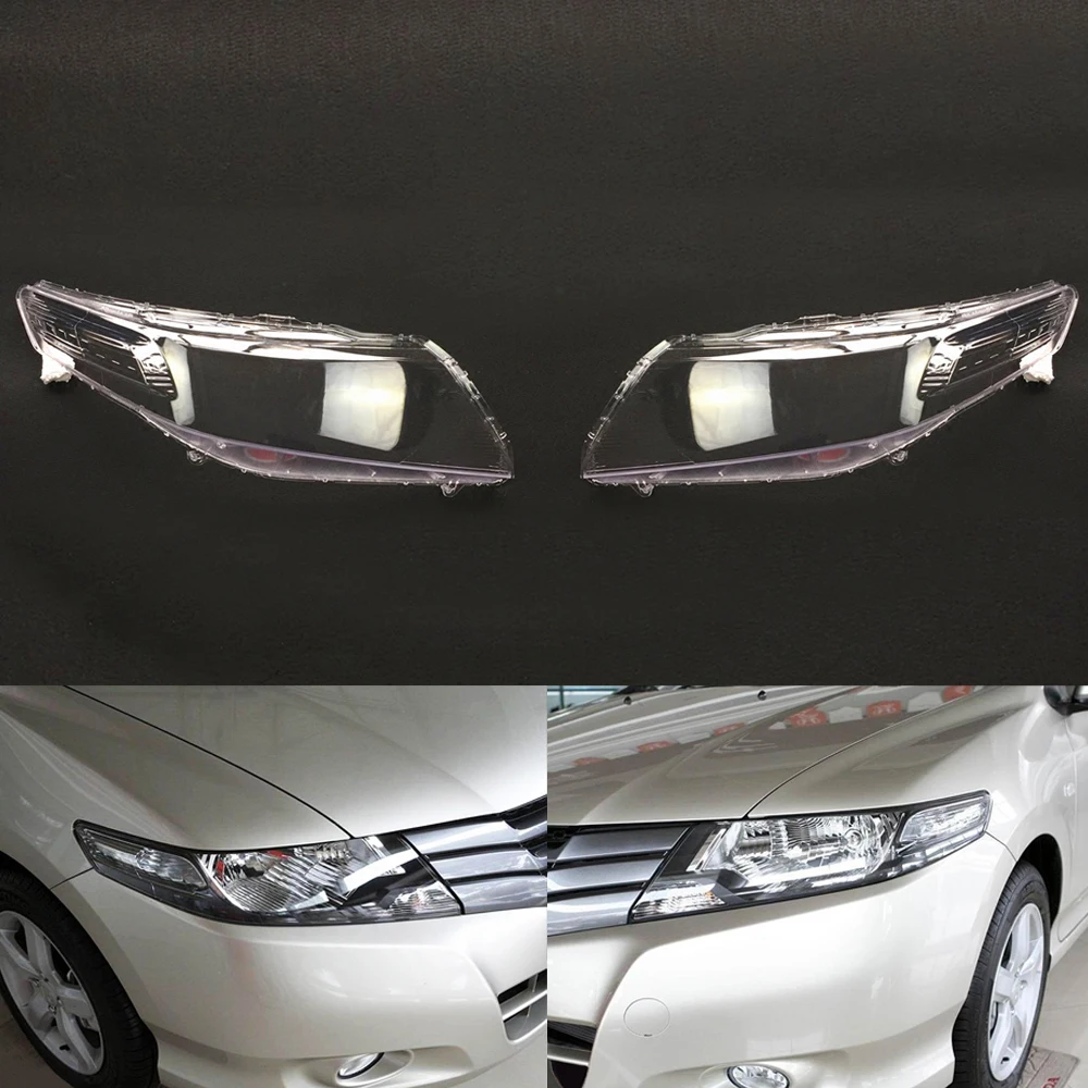 A Pair Для Honda City 2009 2010 2011 2012 2013 крышка для фары Прозрачная крышка для автомобильных фар Замена объектива Прозрачная крышка для авто - Цвет: A Pair