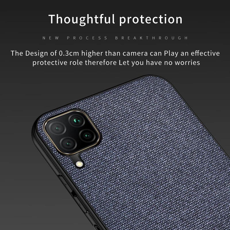 Чехол для Huawei P40 Lite тканевый силиконовый бампер Жесткий из поликарбоната чехлы