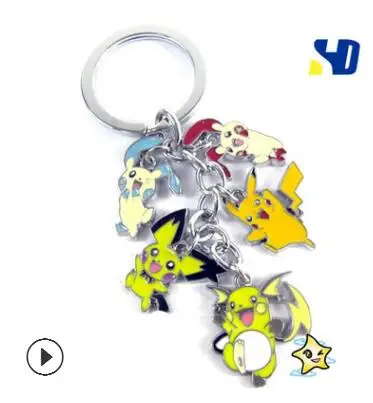 Японский мультфильм брелок Карманный Монстр покебол PIKACHU Мода Забавный милый porte cle металлические аксессуары для украшений chaviro Llaveros - Цвет: 2-2