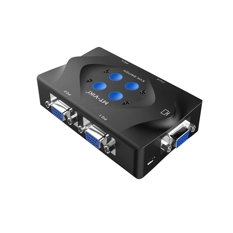 

4 in 1 out display keyboard and mouse sharing device VGA USB KVM switch MT-401-KM