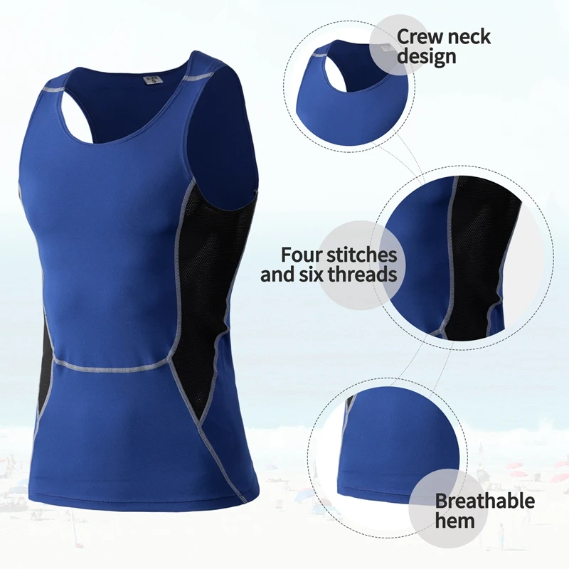 New Men's Running Sport Vest Fitness Sports SleevelessTops Clothing Gym Clothing Breathable Male Training Running Tank top