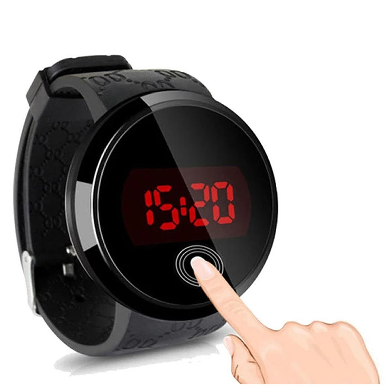 Часы Sunstone Модные мужские LED Touch Sn Дата День силиконовый браслет часы цифровые