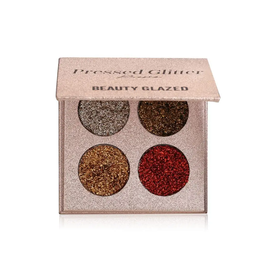 Beauty Glazed 4 цвета блестящие матовые тени для век палитра макияж блестящий пигмент