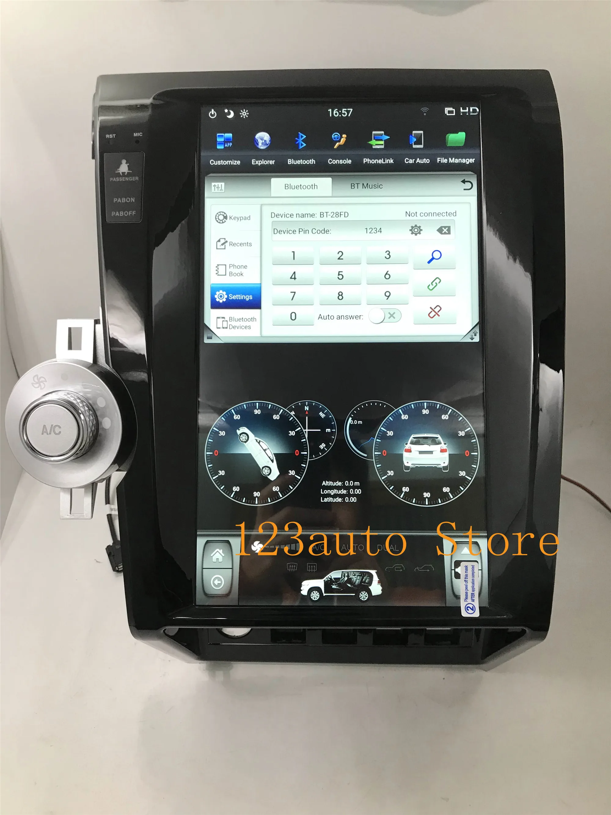 Вертикальный автомобильный DVD проигрыватель Tesla Style Android 13 6 с GPS навигацией для Toyota