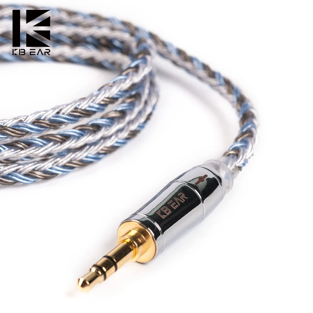 

16-жильный Улучшенный посеребренный медный кабель KBEAR для наушников 2,5/3,5/4,4 мм с MMCX/2pin/QDC TFZ для KZ ZS10 ZSN ZSX BLON BL-03