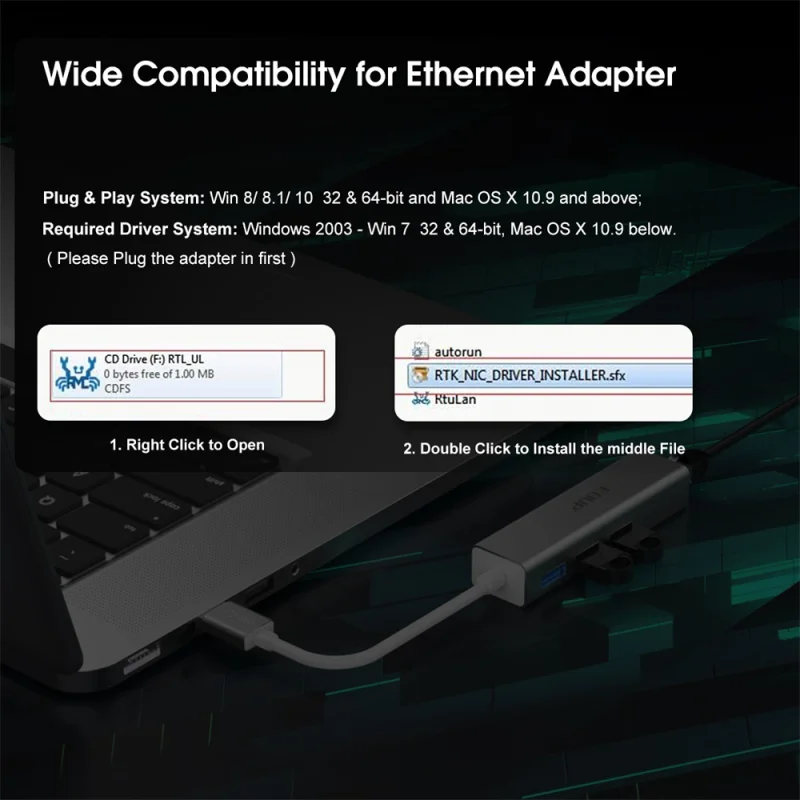 Адаптер EDUP концентратор USB Type C 3 0 к RJ45 док-станция Thunderbolt для ПК ноутбука Ethernet