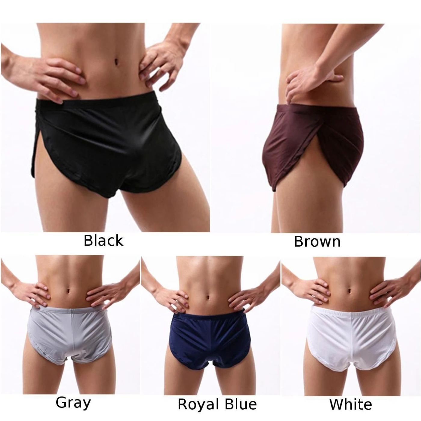 

Men's Sexy Side Split Boxers Shorts Trunks Briefs Adults Low Rise Underwear