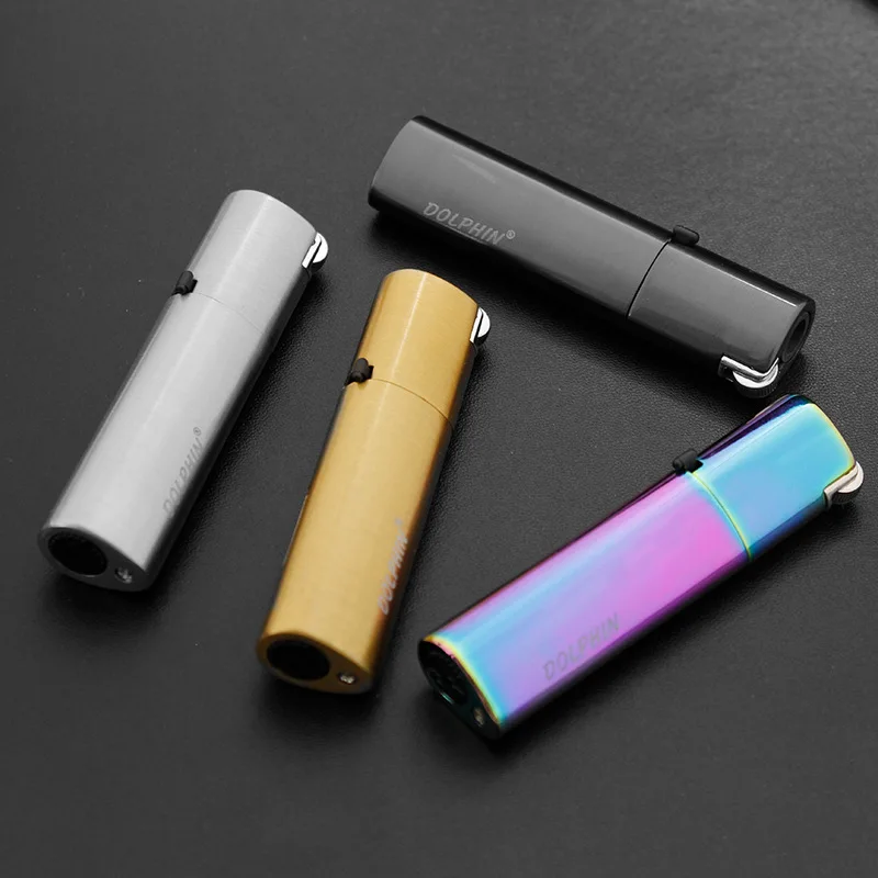 Компактная зажигалка карманная Бутановая Зажигалка с металлическим замком