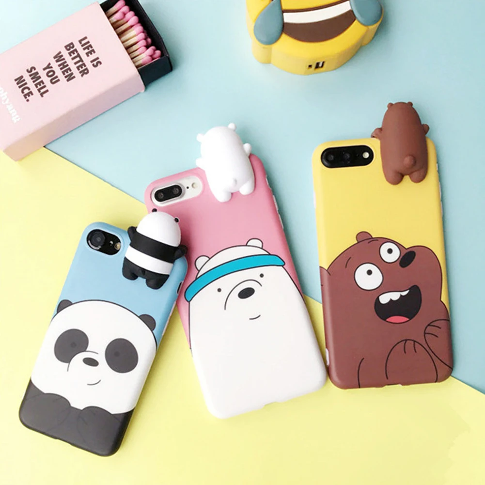 Силиконовый чехол с милой маленькой пандой для Iphone 5 6 6s p 6sp 7 8 8plus защитой от