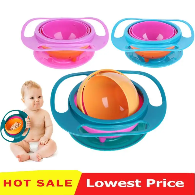 

Newborn Baby Bowl Universal Gyro Bowl Practical Design Children 360 Degrees Rotate Balance Gyro Umbrella Bowl Spill-Proof Bowl
