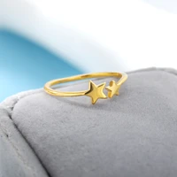 adjustable star couple rings for women creative stainless steel gold finger ring birthday jewelry 2021 anillos bague femme