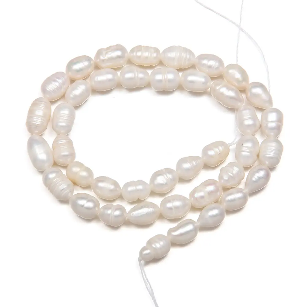 Natural Freshwater Pearl Beads High Quality 34cm Rice Shape Punch Loose for DIY Elegant Necklace Bracelet Jewelry Making | Украшения и
