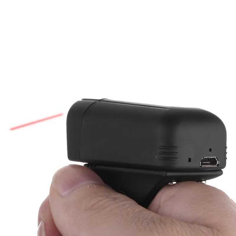 Мини беспроводной Bluetooth 2D QR 1D CCD лазерный сканер штрих-кода в форме кольца Карманный считыватель штрих-кода для Android IOS Windows
