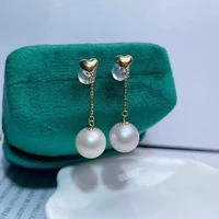 shilovem 18k yellow natural freshwater pearls drop earrings fine jewelry women trendy anniversary christmas gift myme9 1066522zz