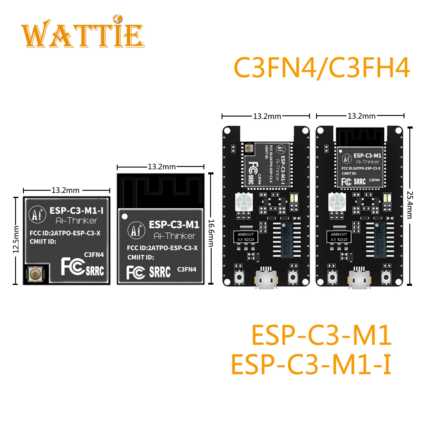 

ESP32-C3 ESP-C3-M1 ESP-C3-M1-I ESP32 Module 2.4G WiFi+Bluetooth-compatible BLE 5.0 ESP C3 M1 I Kit Development Board 4MB