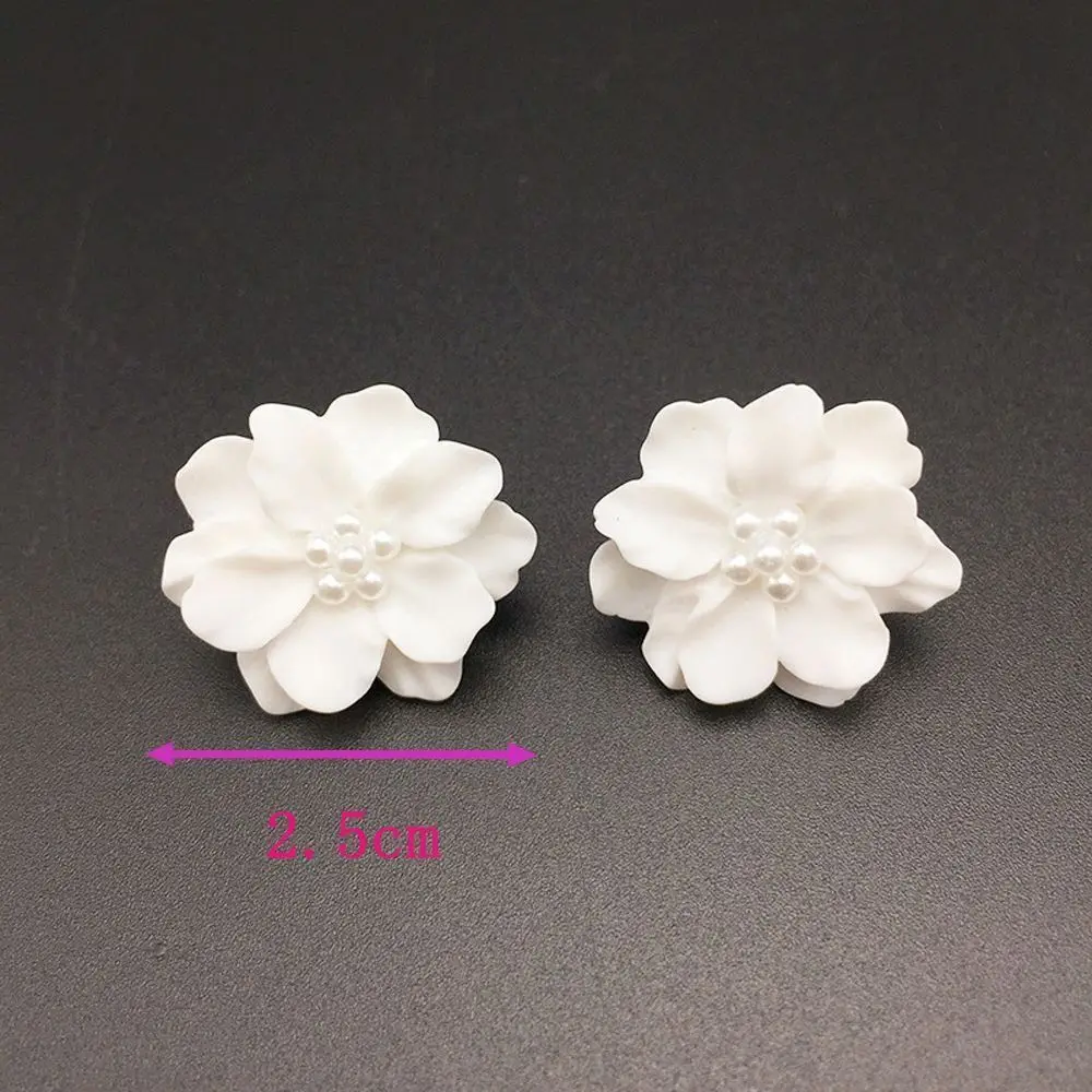 1 пара серьги-гвоздики простая белая свадебная обувь с украшением в виде цветов