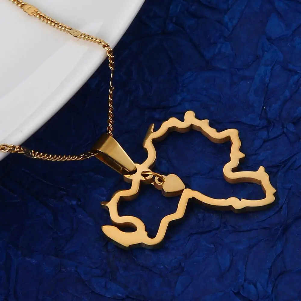 Колье с подвеской в виде карты Венесуэлы из нержавеющей стали|Подвески| |
