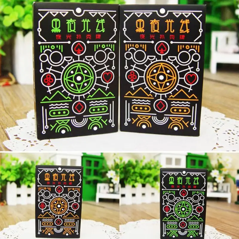 

1Set Luminous Fluorescent Light Night Poker Night Playing Card Magic Trick Kit