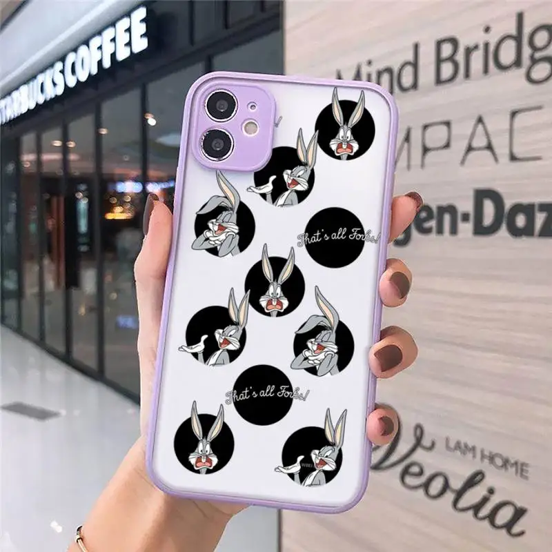 

Funny Cartoon Bugs Bunny Phone Cases matte transparent For iphone 7 8 11 12 plus mini x xs xr pro max cover