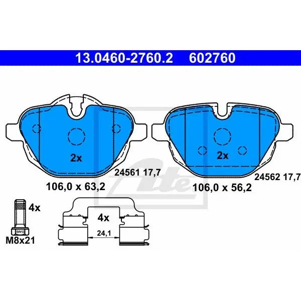 Колодки дисковые задние BMW E60/E61 2.0/F10/Z4 3.5i 05 ATE 13.04 | Автомобили и мотоциклы