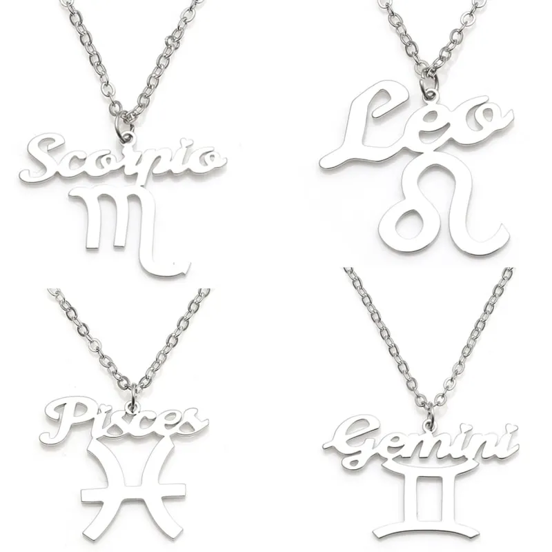 Новое ожерелье с созвездием 316L из нержавеющей стали Знак зодиака знаки ожерелья