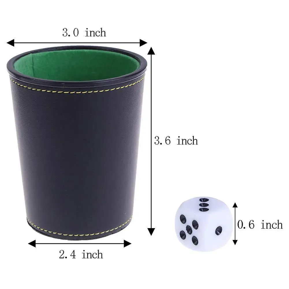

Fun Fashion Faux Leather Flannel Dice Cup with 5 Dice Bar KTV Entertainment Accessories Young People's Games Bar Products