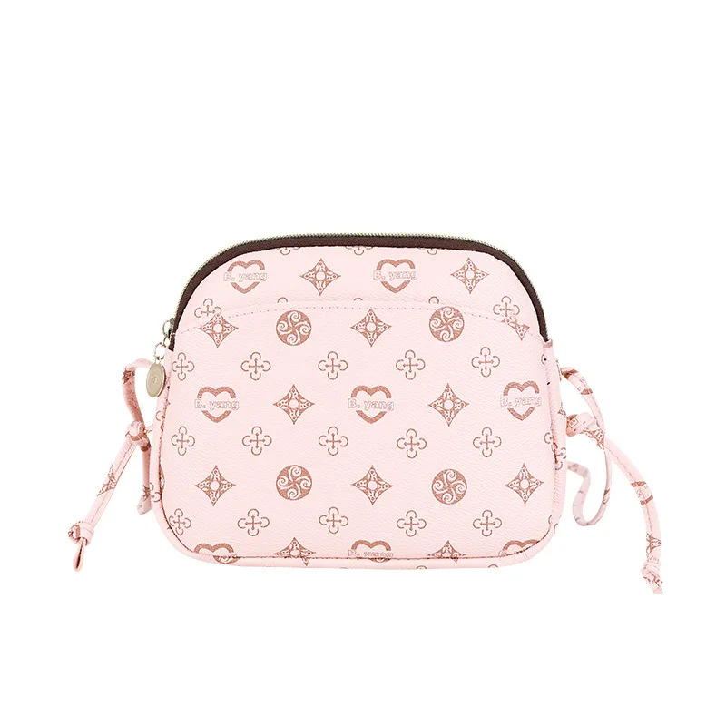 

European and American Retro Printing Shell Old Flower One-shoulder Fashion Messenger Bag Mobile Phone Coin Purse Foreign Trade