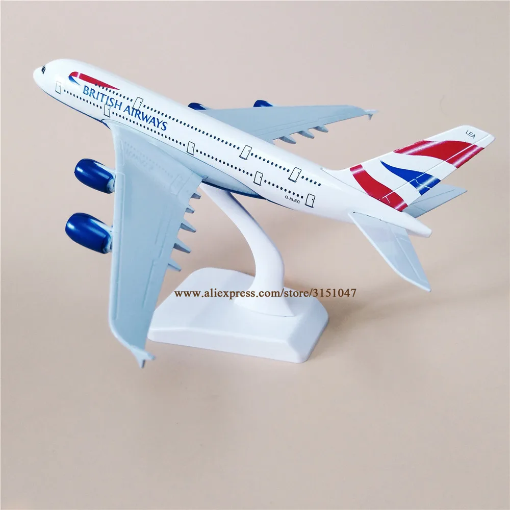 20 см модель воздушного самолета из металлического сплава British Airways Airbus 380 A380 Aircraft