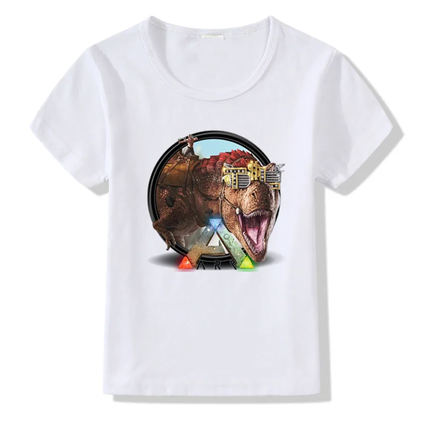 Футболка для детей крутая длинная футболка из Конга белая с круглым вырезом