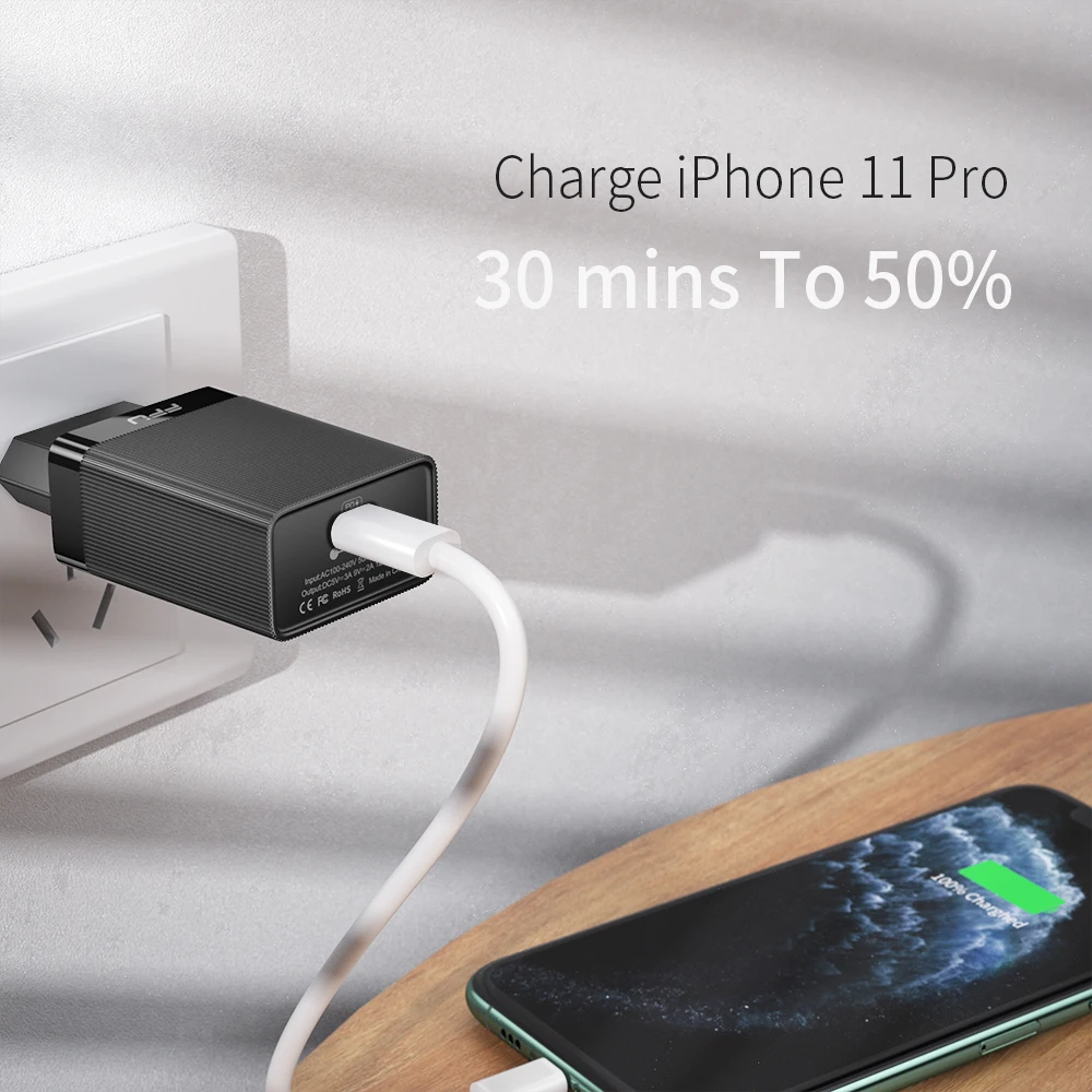 Быстрое зарядное устройство FPU 4 0 QC 3 PD 18 Вт QC4.0 QC3.0 USB C быстрое для iPhone 11 Pro Max