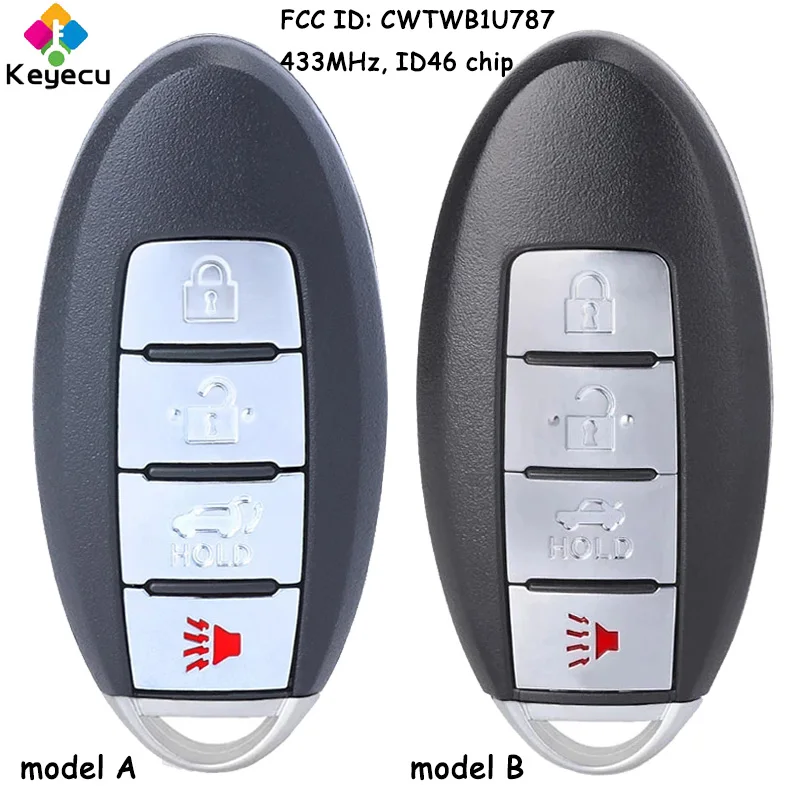 

KEYECU Smart Remote Car Key With 4 Buttons for Nissan Armada Sentra Versa Sunny for Infiniti Q70 M56 M37 M35 QX56 Fob CWTWB1U787