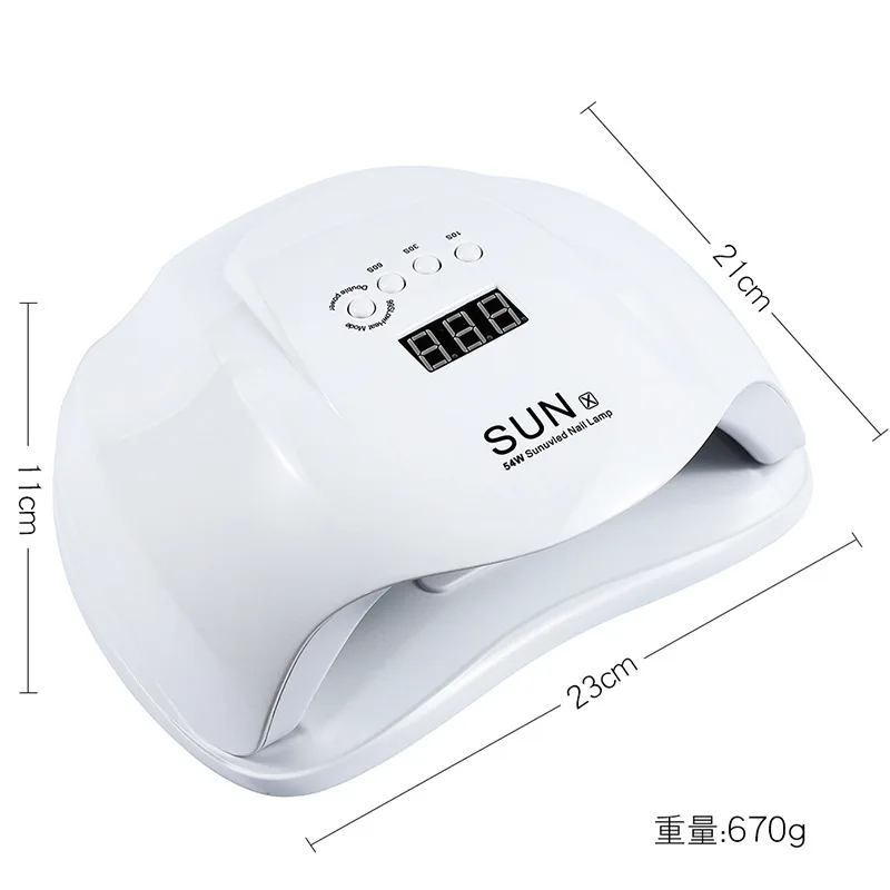 

54W SUNX Nail Light Nail Polish Glue Drying Tool Nail Light LED Sensor Phototherapy Machine Dryer Nail Light Intelligent Timing
