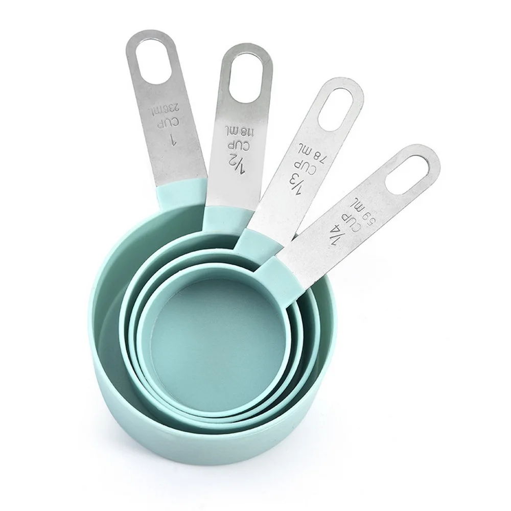 

8pcs Measuring Cup Spoons Set Nested Measuring Cup with Stainless Steel Handle Kitchen Measuring Spoon Baking Accessories
