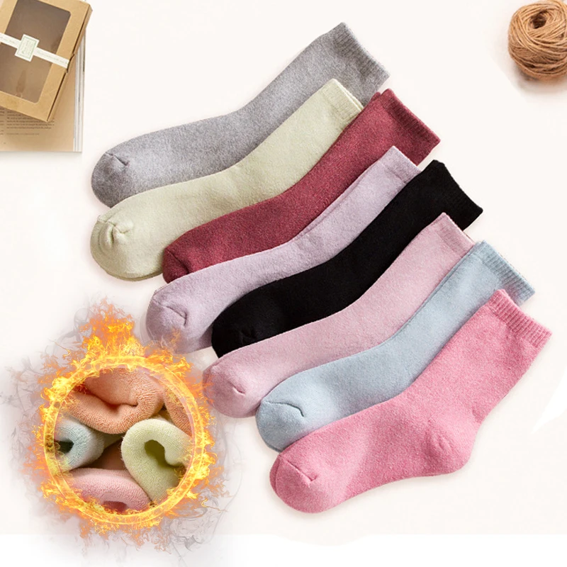 12Pcs/6Pair Hot Selling Women Cotton Socks Simple Solid Color High Quality Autumn Winter Warm Socks Chistmas Gift for Friend