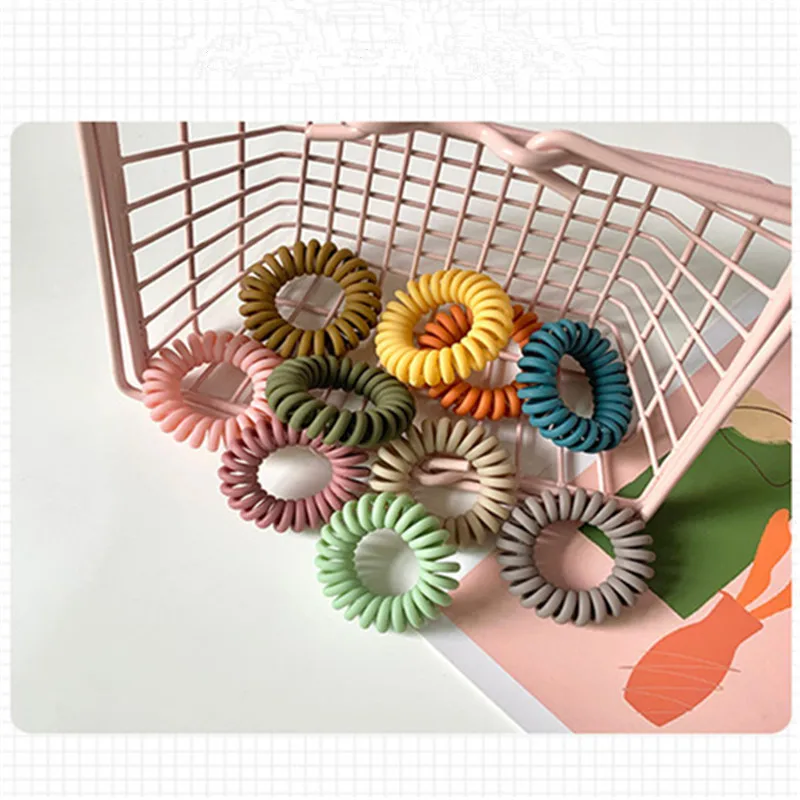 

1PCS New Phone Cord 4 Cm Elastic HairTie Frosted Female Adult Hair Tie Head Rope Rubber Ring Rubber Band Color HairRope
