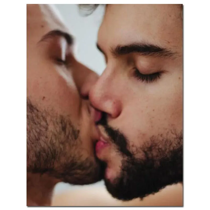 Мужская картина с бриллиантами поцелуй геев любовь вышивка крестиком Алмаз