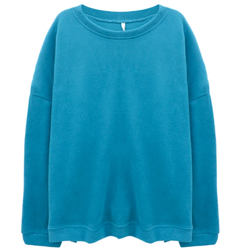 

2021 New Solid Color Women Jersey Winter Fleece Korean Harajuku Sweatshirt Women Womens Pullover Top Y282
