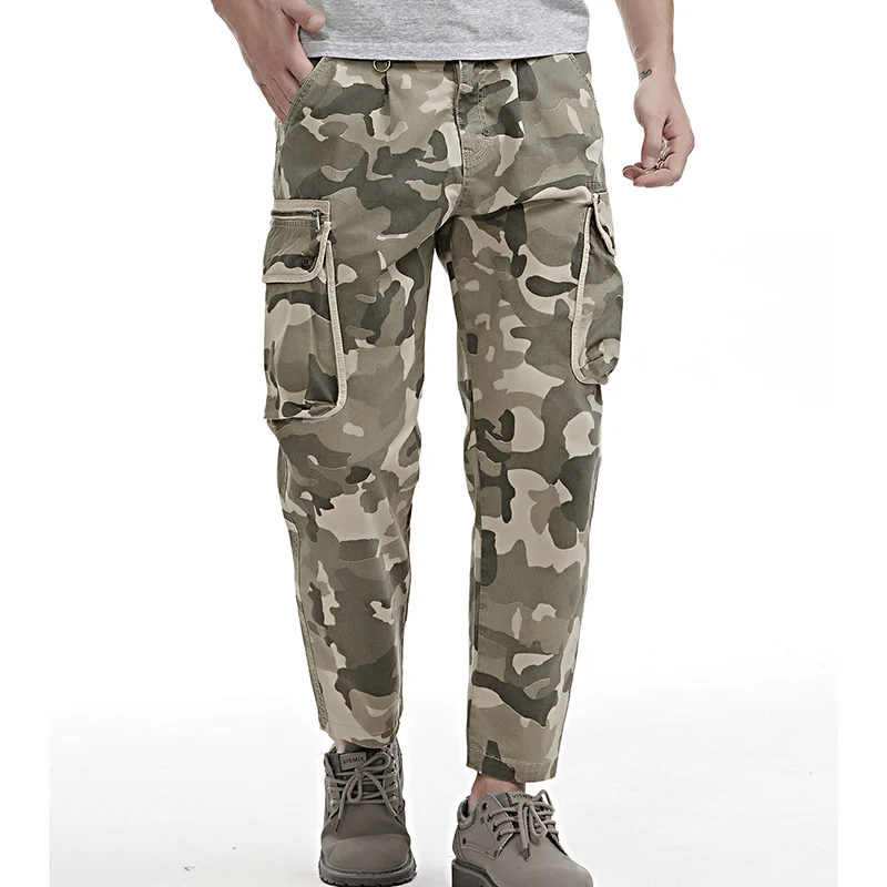 

Брюки-карго мужские тактические, повседневные штаны в стиле милитари, камуфляжные джоггеры, армейские модные штаны со множеством карманов, ...