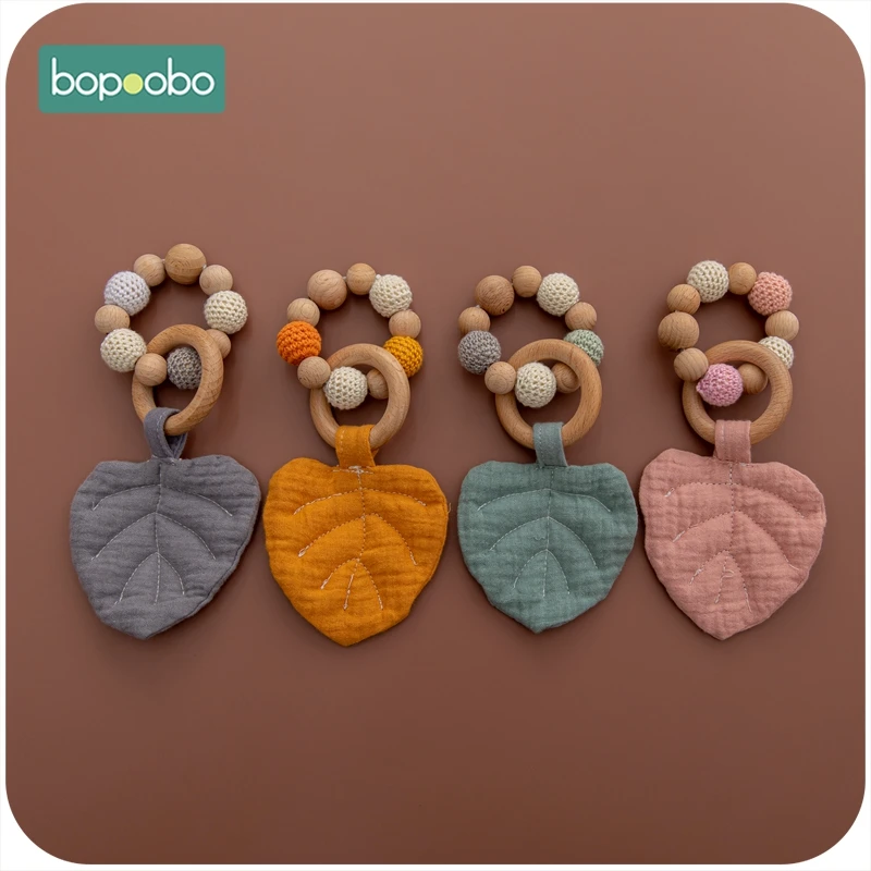Bopoobo Baby Toys Teeth 4pcs Waterproof Bpa Free Silicone Teethers  Leaf Shape Baby Eating Accessory Baby Teether Stuff