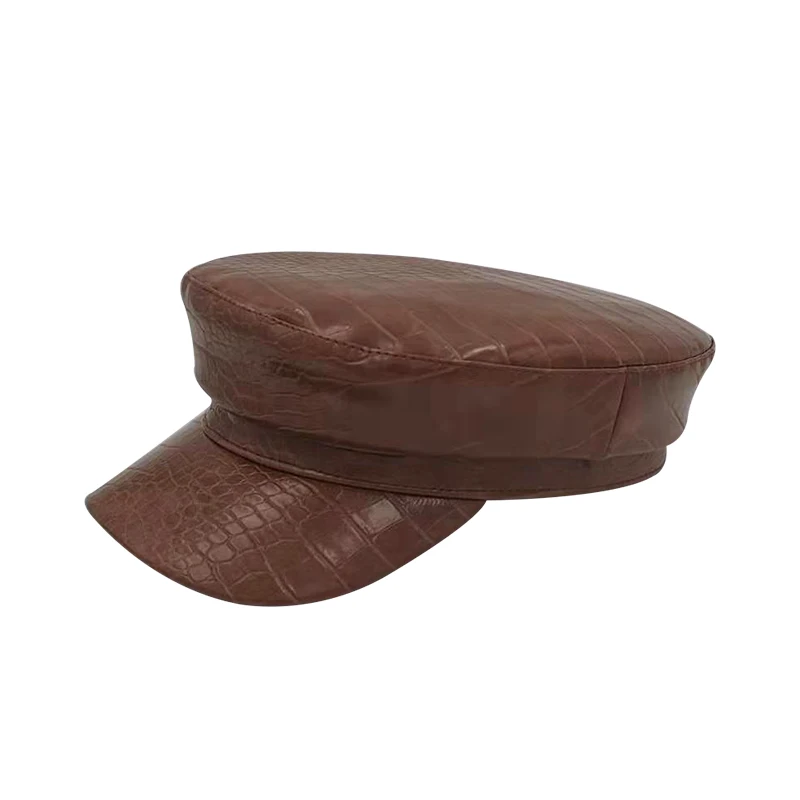 Unisex Beret Female Flat Cap Hats For Women Newsboy Men British Style Spring Autumn Crocodile Skin | Аксессуары для одежды