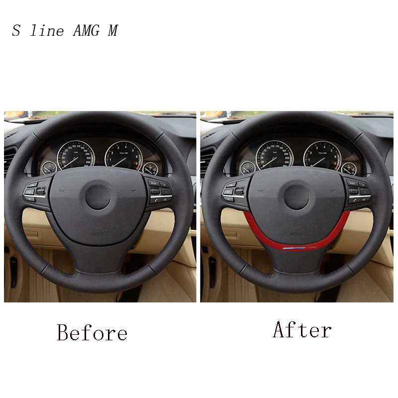 

Car Styling Suede Car Wrapping ABS For BMW 5 6 7 Series f10 f18 f11 f12 f13 f01 f02 Steering Wheel Steering Button Cover Sticker