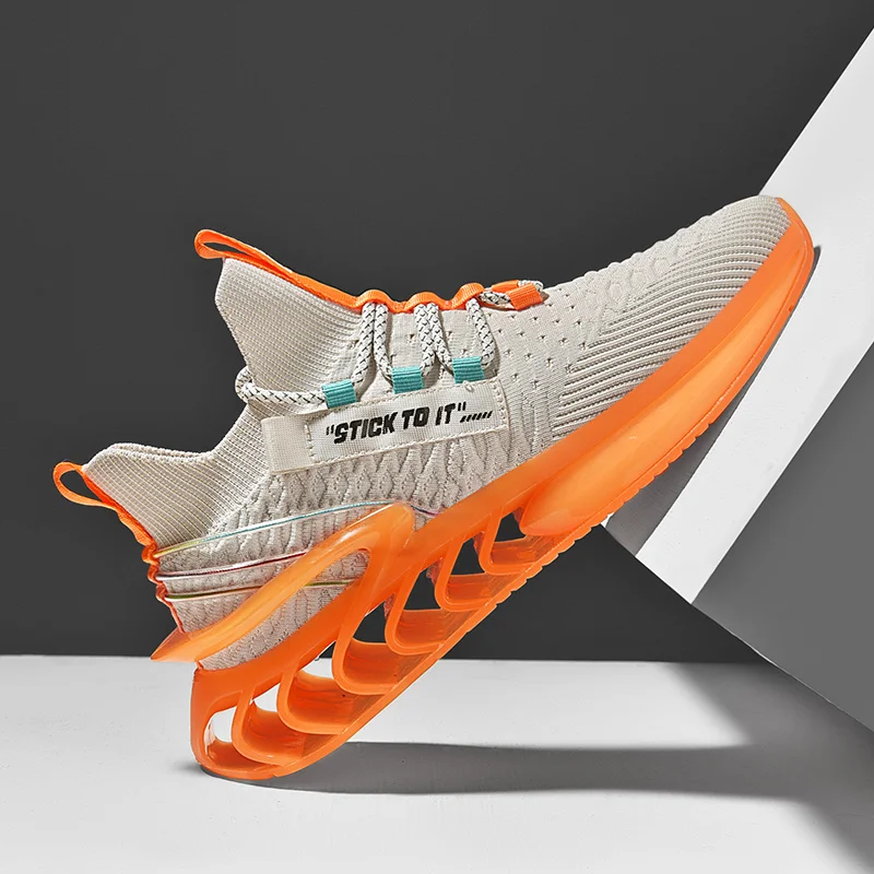 

Men's Sports Shoes 2021 Mesh Lightweight Breathable Blade Outsole Rebound Shock Absorption Casual Shoes Outdoor Running Shoes