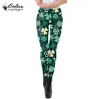Цветные леггинсы Cosplayer 2020 День Святого Патрика женские брюки Симпатичные эластичные фитнес-брюки с 3D принтом Леггинсы со средней талией