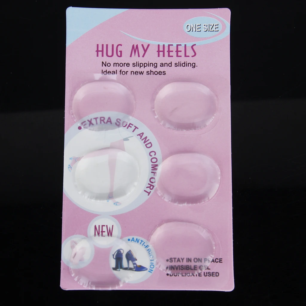 

3 Pairs Silicone Round Stickers Shoes Heel Liners Pads Reusable 30x24x2.2mm