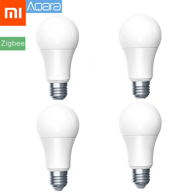 Xiaomi mijia Aqara Zigbee умный светодиодный светильник Zigbee версия 9W E27 2700 K-6500 K белый цвет умная светодиодная лампочка с дистанционным управлением светильник с домашним комплектом - Цвет: 4pieces bulb