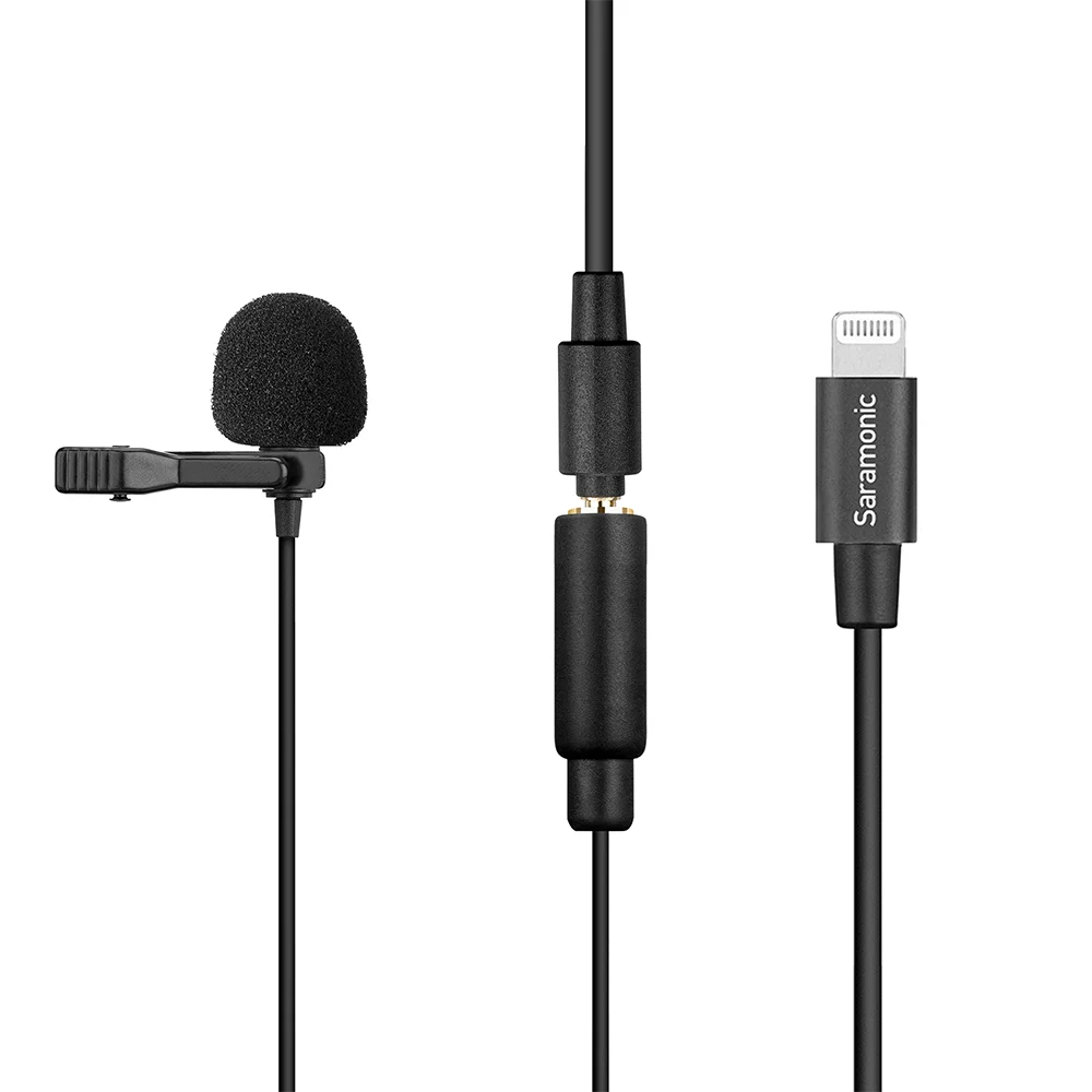 Универсальный лацканый микрофон saramonic LavMicro U1B с разъемом Lightning совместим