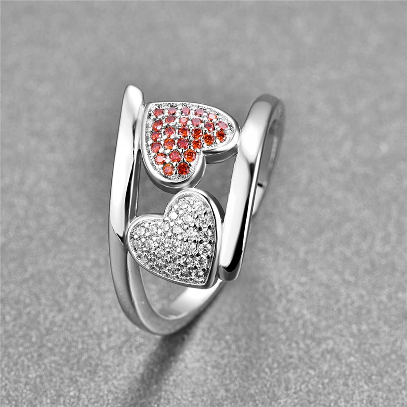 BONLAVIE серебряное кольцо 925 ювелирные изделия 1x1 мм набор Проложить Белый CZ красный